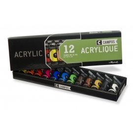 CAMPUS ACRYLIC PAINT - SET OF 12 TUBES - X21ML