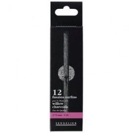 BOX OF 12 LARGE SENNELIER CHARCOALS: 7-9MM - 5/16''