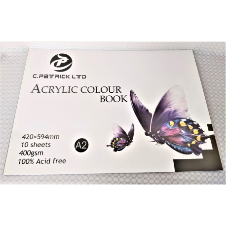 ACRYLIC COLOUR BOOK 400GSM 10 SHEETS A2 GLUED
