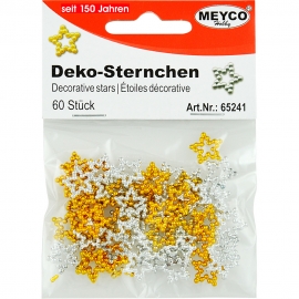 DECORATIVE STARS GOLD/SILVER 60PCS