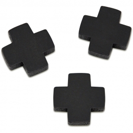 BLACK WOODEN SMALL CROSSES - 21 X 21 X 5MM - 3PCS
