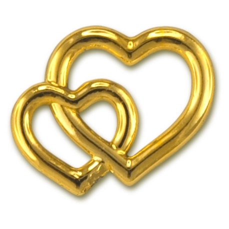 GOLD DECORATION HEARTS - 15PCS
