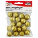 GOLD GLITTER STYROFOAM BALLS - 2CM - X18