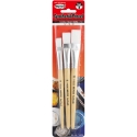 SYNTHETIC PAINTBRUSH SET WHITE 3PCS - 12 - 16 - 20