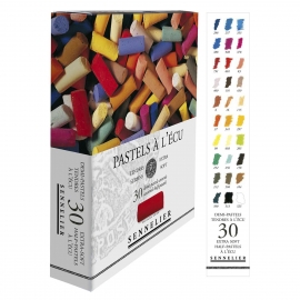 SENNELIER CARDBOARD SET 30 1/2 PASTELS ECU "A L`ECU"