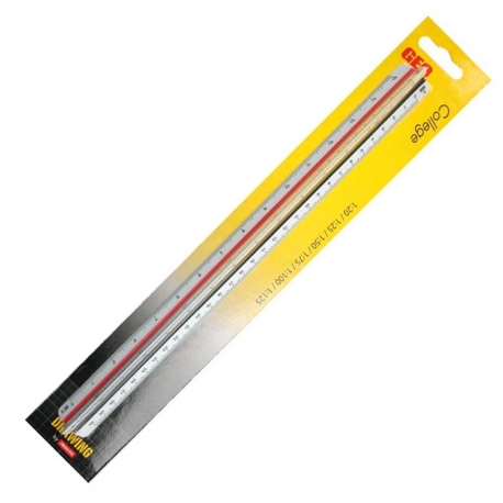 ARISTO COLLEGE TRIANGULAR REDUCTION SCALE RULER 1:20,25,50,75,100,125