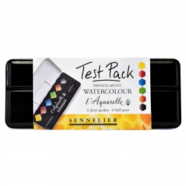 FRENCH ARTIST WATERCOLOUR TEST PACK - 6 HALF PANS