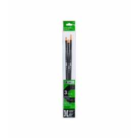 CAMPUS ACRYLIC AND OIL SYNTHETIC BRUSH SET X3 - FLAT - FILBERT - ROUND