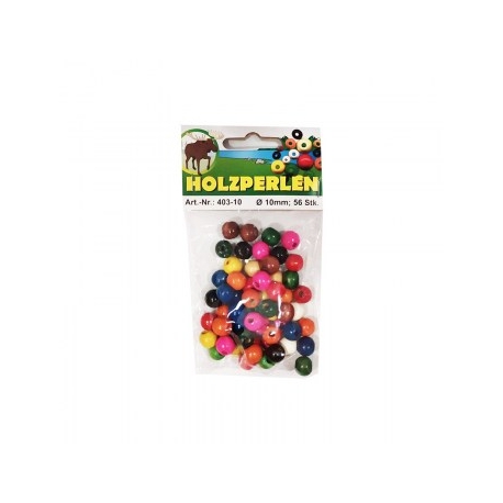 WOODEN BEADS ASSORTED - 10MM - 56PCS