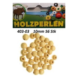 WOODEN BEADS NATURAL - 10MM - 56PCS
