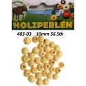 WOODEN BEADS NATURAL - 10MM - 56PCS