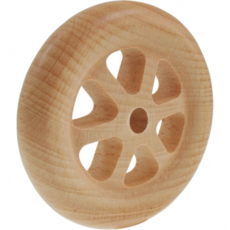 WOODEN WHEEL WITH SPOKES 14MM X 70MM