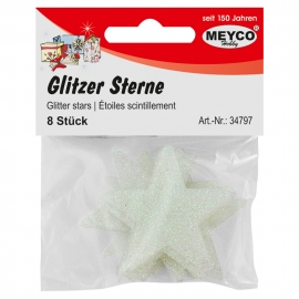 GLITTER STAR 4.8CM - WHITE