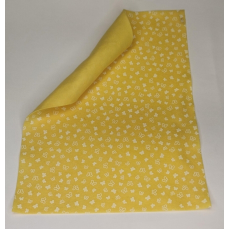 1MM FELT W/BUTTERFLIES 30 X 40CM - YELLOW/WHITE 