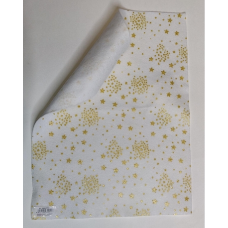 1MM SPOTTED FELT 30 X 40CM - ORANGE/WHITE 