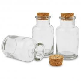 MEYCO GLASS BOTTLE WITH CORK 125ML 6CM X 10.5CM7CM