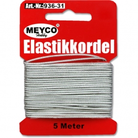 MEYCO ELASTIC CORD 1MM / 5MTR SILVER