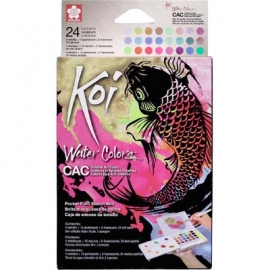 SAKURA, KOI WATERCOLOUR SKETCHBOX METALLIC X 24