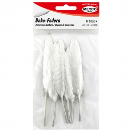 MEYCO SILVER FEATHERS X 6PCS 10-15CM