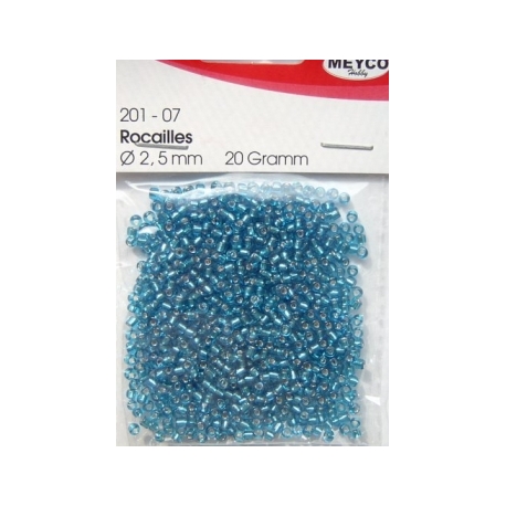 MEYCO - GLASS BEADS - TRANSPARENT BLUE - 2.5MM, 20 GRAMS