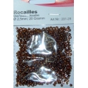 MEYCO - GLASS BEADS - SILVER FOIL BROWN - 2.5MM, 20 GRAMS