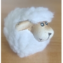 DECORATION SHEEP CLAY/TEXTILE 5CM WHITE