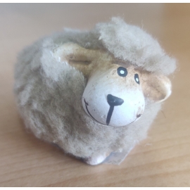 DECORATION SHEEP CLAY/TEXTILE 5CM