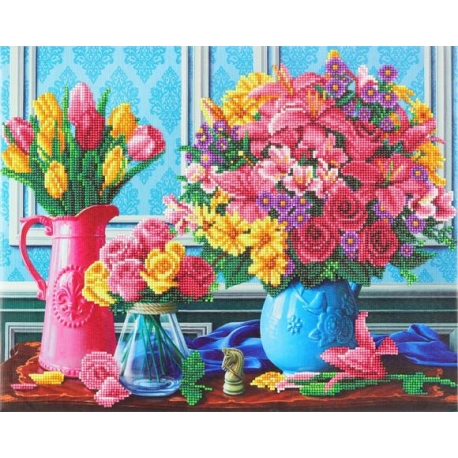 BEAUTIFUL BLOOMS 40 X 50CM DIAMOND PAINTING KIT