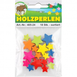MEYCO WOODEN STARS 12 SMALL - 6 LARGE - 6 COLOURS