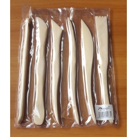 WOODEN SCULPTURAL KNIFE X 6 PCS