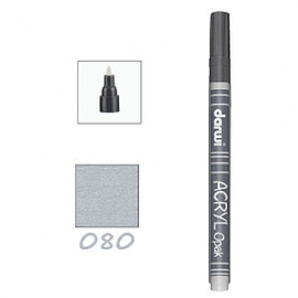 ACRYLIC OPAQUE MARKER 3ML - SILVER THIN TIP