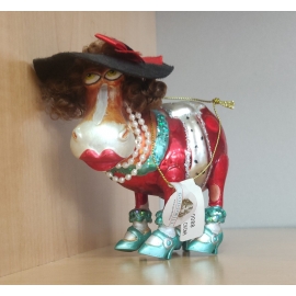 GLASS FASHION HORSE ORNAMENT RED 12CM