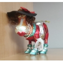 GLASS FASHION HORSE ORNAMENT RED 12CM