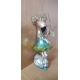 GLASS FASHION BIRD ORNAMENT PINK 17CM
