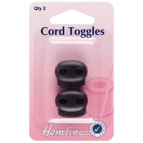 CORD TOGGLES BLACK 2 PCS
