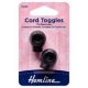 CORD TOGGLES BLACK 2 PCS