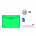 ENVELOPE FOLDER WITH BUTTON A4 TRANSPARENT - FLO GREEN