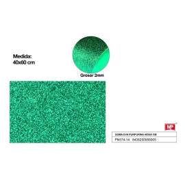 EVA FOAM WITH GLITTER 40 X 60CM - GREEN