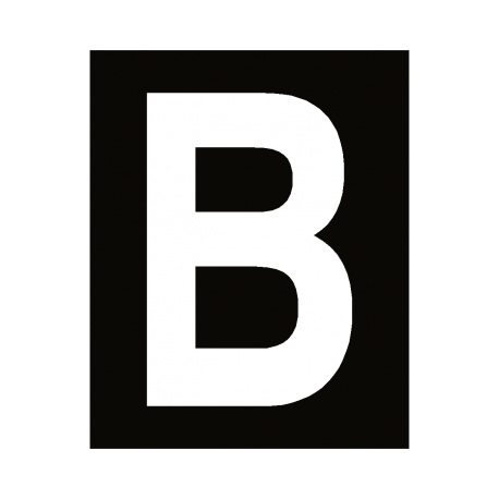 MEYCO WHITE MDF LETTER "B" 10CM HIGH X 1.8CM
