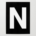 MEYCO WHITE MDF LETTER "N" 10CM HIGH X 1.8CM
