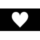 MEYCO WHITE MDF SIGN "HEART" 10CM HIGH X 1.8CM