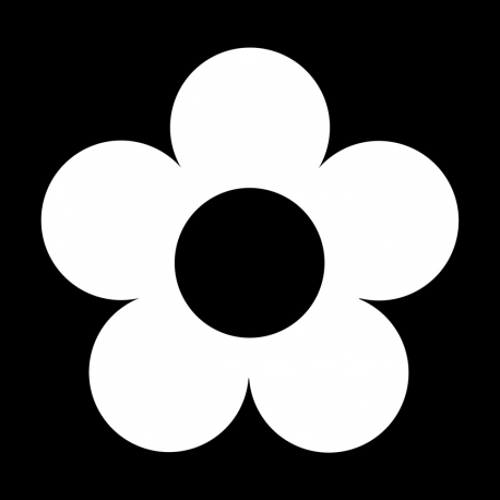 MEYCO WHITE MDF SIGN "FLOWER" 10CM HIGH X 1.8CM
