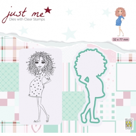 JUST ME DIES + CLEAR STAMP - PREGNANT
