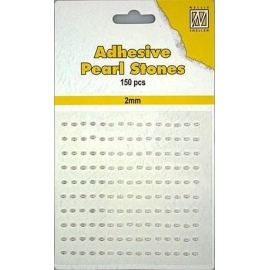 150 ADHESIVE PEARLS 2MM 3 COL.WHITE