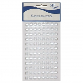 PEARL 10MM X 96PCS STICKERS 10 X 20.5CM - OPAQUE WHITE