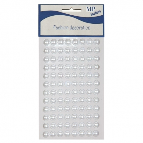 PEARL 10MM X 96PCS STICKERS 10 X 20.5CM - OPAQUE WHITE