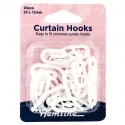 PLASTIC CURTAIN HOOKS 33 X 12MM / 20 PCS - WHITE
