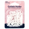 PLASTIC CURTAIN HOOKS 33 X 12MM / 20 PCS - WHITE