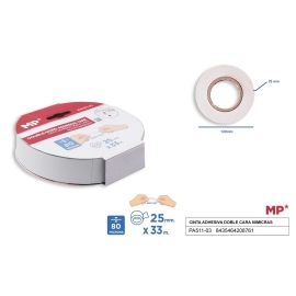 DOUBLE-SIDED ADHESIVE WHITE TAPE 25MM X 33M