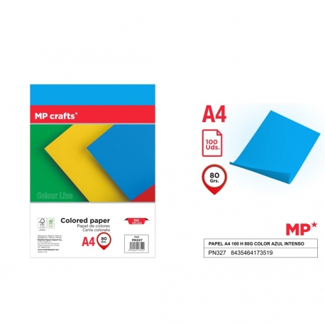 A4 MULTIFUNCTIONAL COLOUR COPY PAPER - INTENSE BLUE 80GSM X 100PCS